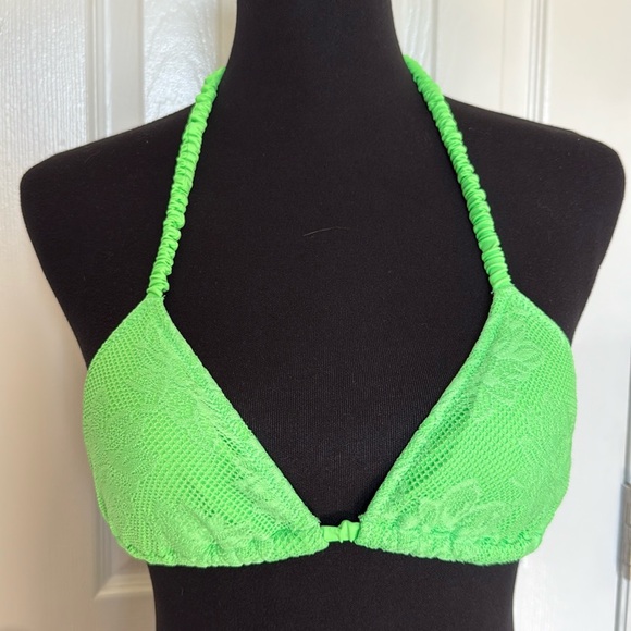 aerie Other - Aerie Triangle Neon Green Bikini Top